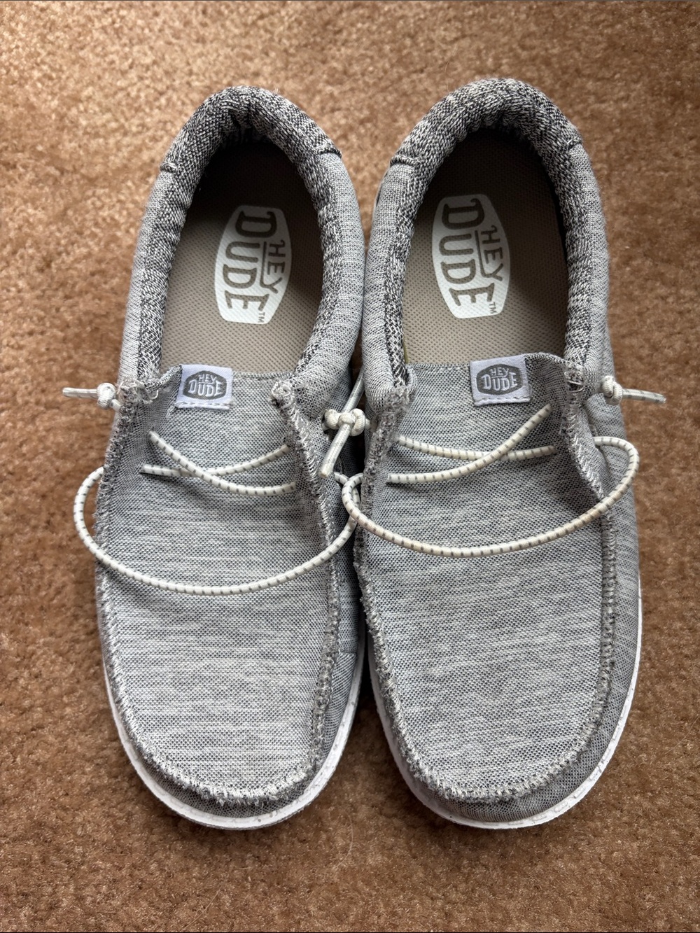 Hey Dude Kids Gray Canvas Slip-On Loafers